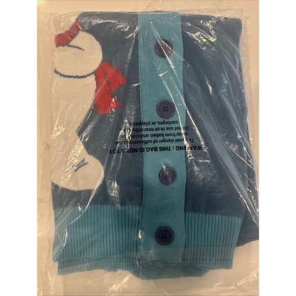 Frosty The snowman Sweater Cardigan Large Button Up Vneck - Picture 8 of 8